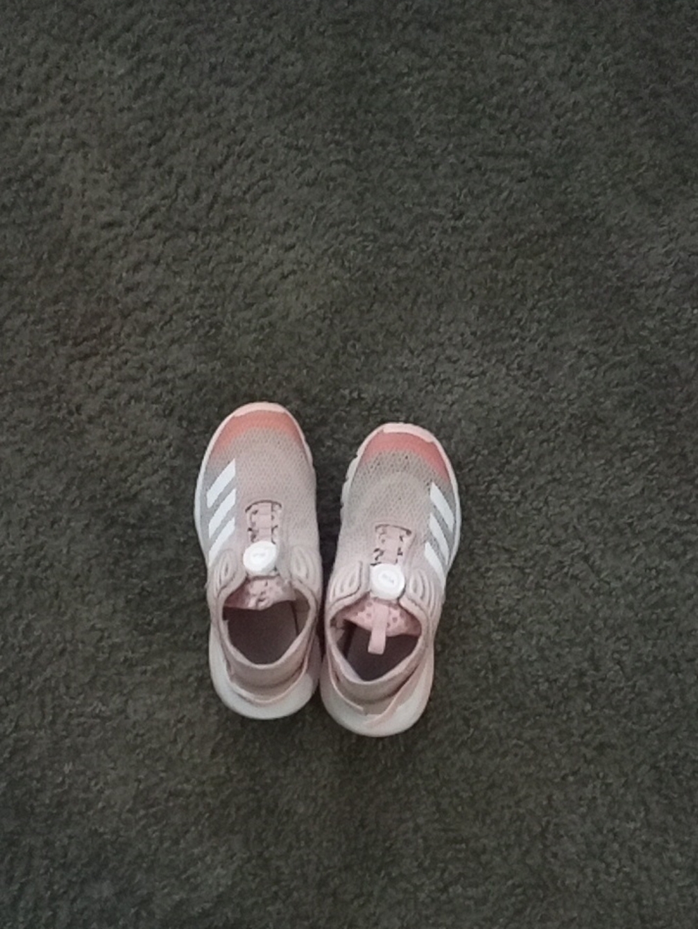 Adidas Kids Pink and White Slip-On Athletic Shoes